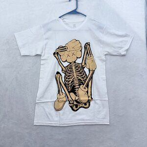 Kaws T Shirt Mens S White Streetwear Skeleton